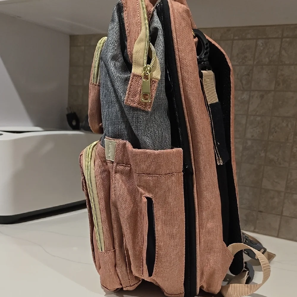 Pink and Gray Men's Backpack